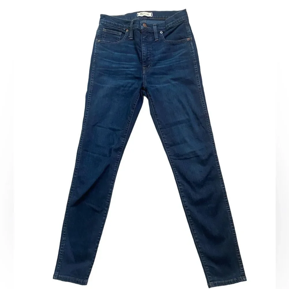 Madewell Dark Wash 10 Inch High Rise Skinny Jeans - Picture 4 of 11